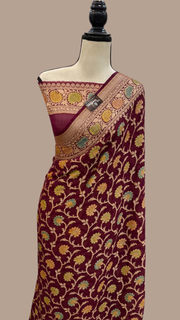 Pure Chiffon Khaddi Banarasi Saree - The Handlooms
