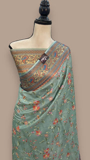 Tussar Silk Handloom Banarasi Saree With Chikankari - The Handlooms