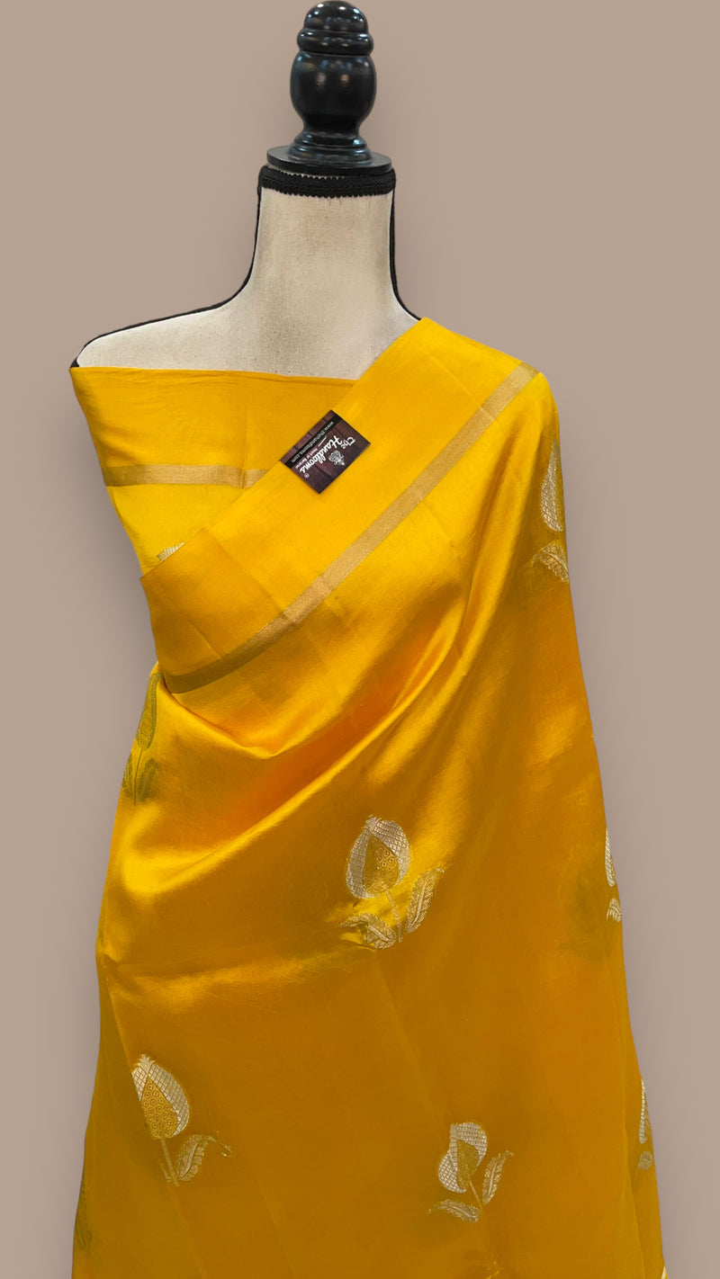 Pure Mango Silk Banarasi Handloom Saree - The Handlooms