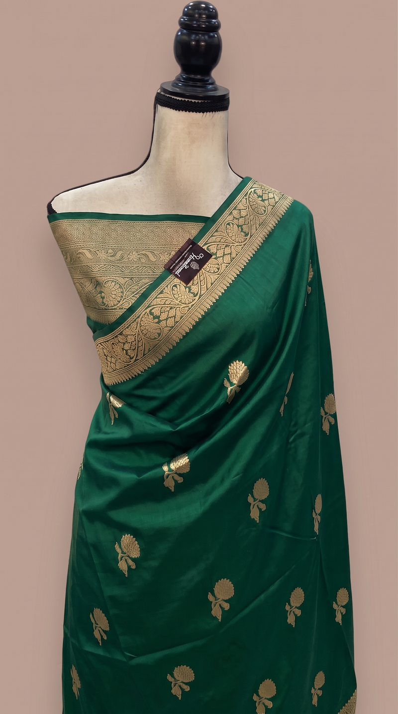 Pure Katan Silk Banarasi Handloom Saree - All Over Kadua Motifs