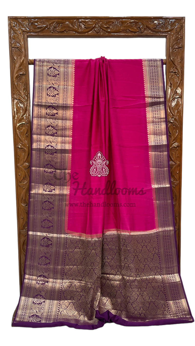 Pure Chiniya Silk Khaddi Handloom Banarasi Saree - The Handlooms