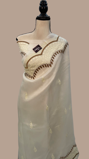 Pure Organza Chikankari Handloom Banarasi Saree - The Handlooms