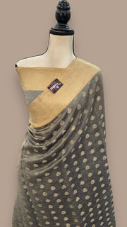Pure Kora Tissue Crush Handloom Banarasi Saree - The Handlooms