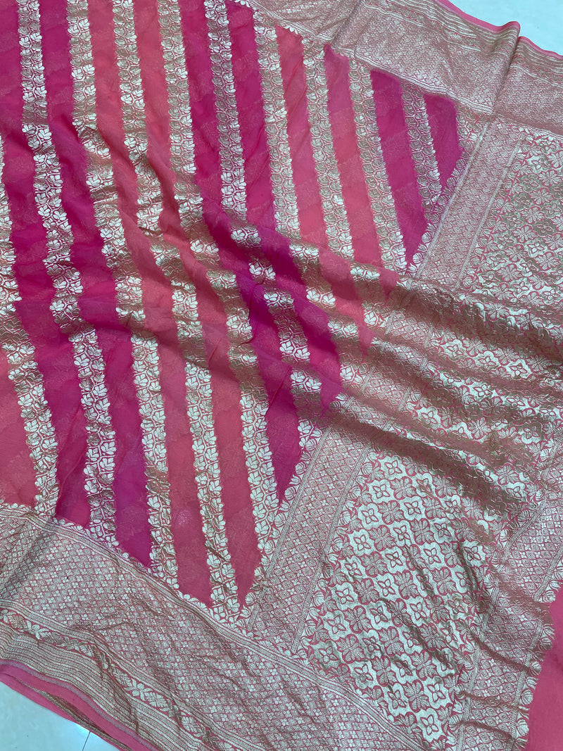 Pure Khaddi Georgette Dupatta - water zari - The Handlooms