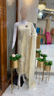 Khaddi Georgette Handlooms Banarasi Dress material - The Handlooms