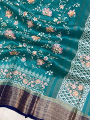 Pure Organza Chikankari Handloom Banarasi Saree - The Handlooms