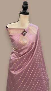 Onion Pink Pure Mango Silk Banarasi Handloom Saree - The Handlooms