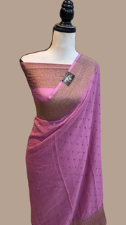 Khaddi Georgette Banarasi Saree -  Antique zari - The Handlooms