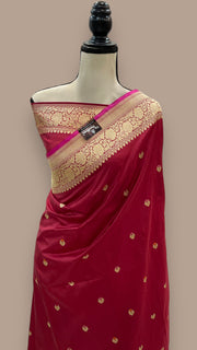 Pure Katan Silk Banarasi Handloom Saree - All over Kadua motifs With Meenakari - The Handlooms