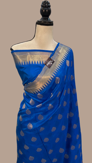 Pure Katan Silk Banarasi Handloom Saree - All over Jaal work - The Handlooms