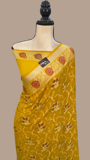 Pure Chiffon Khaddi Banarasi Saree - The Handlooms