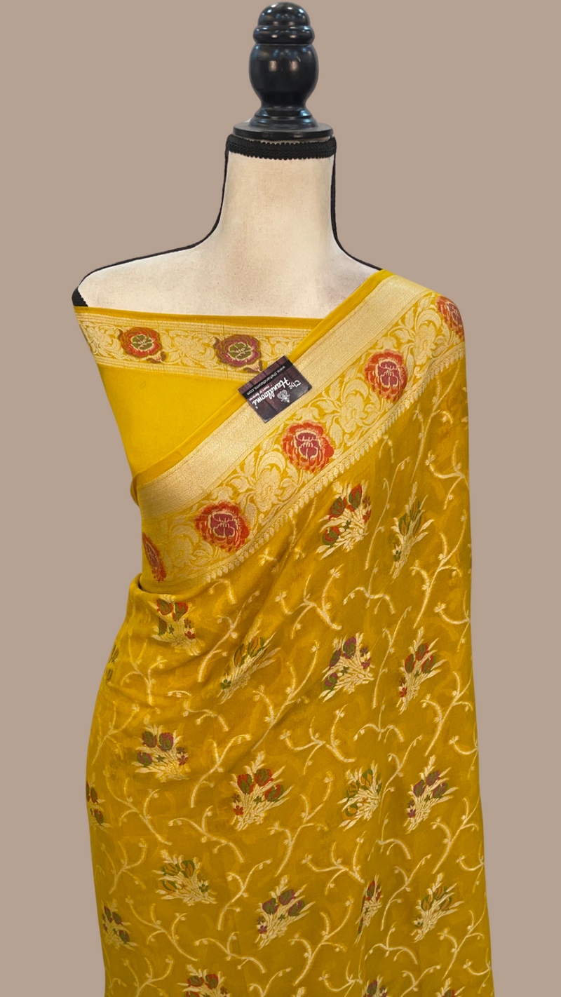 Pure Chiffon Khaddi Banarasi Saree - The Handlooms