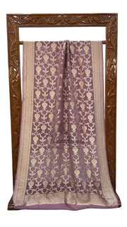 Pure Khaddi Georgette Dupatta - water zari - The Handlooms