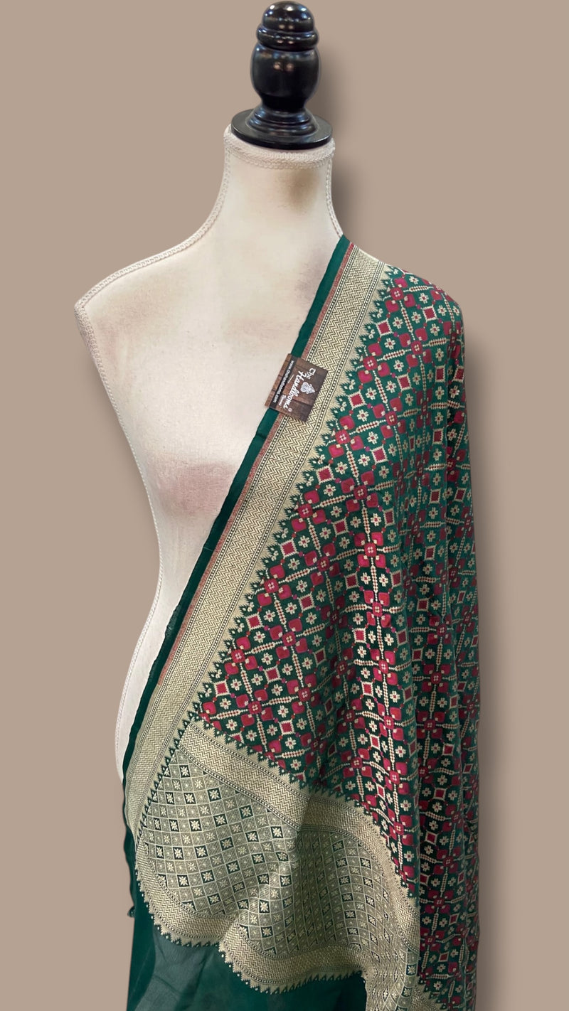 Pure Katan Silk Handloom Banarasi Dupatta - Meenakari