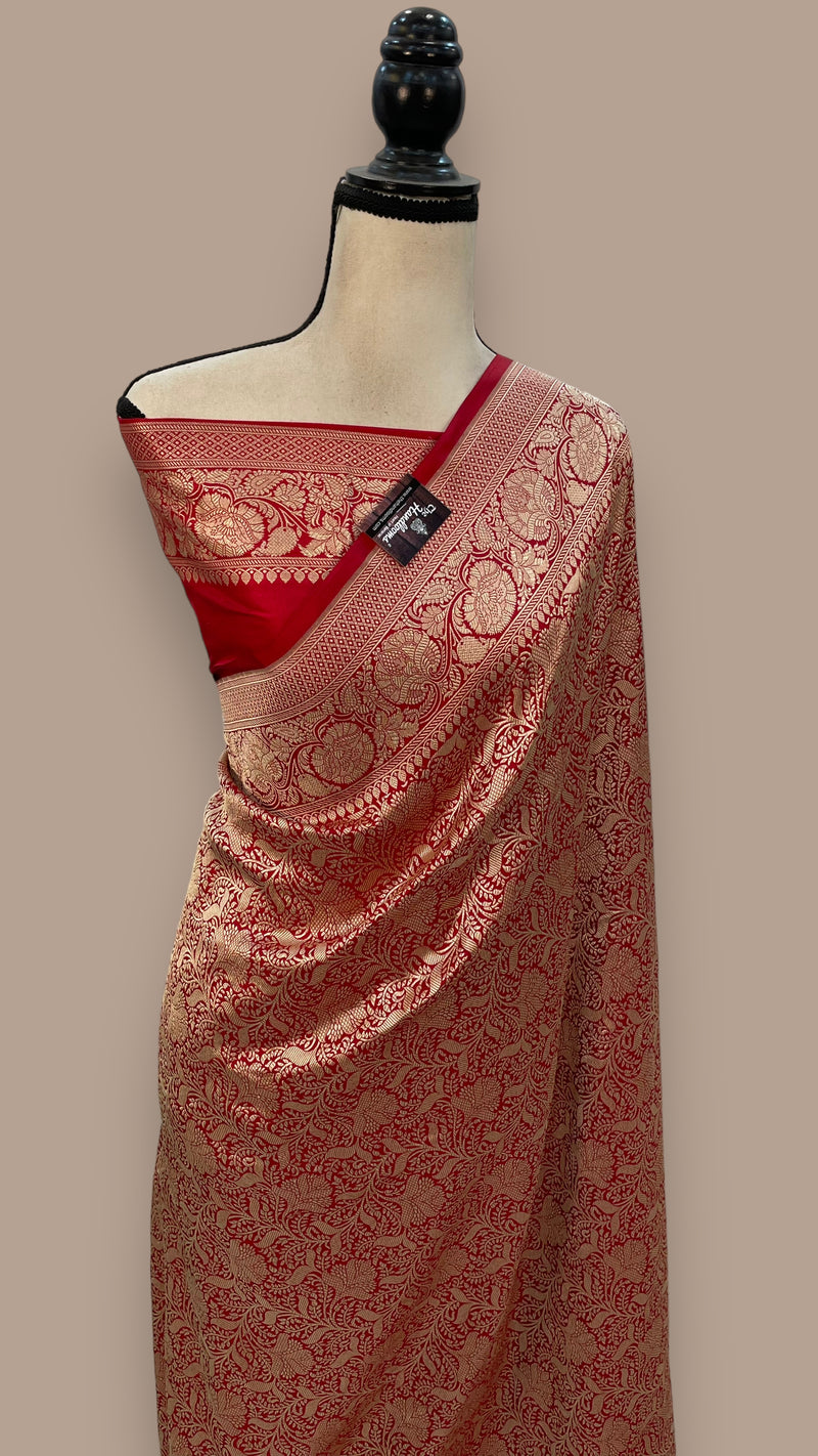 Pure Katan Silk Banarasi Handloom Saree - Tanchui Brocade - The Handlooms
