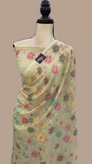 Pure Cotton Jamdani Handloom Banarasi Saree - The Handlooms