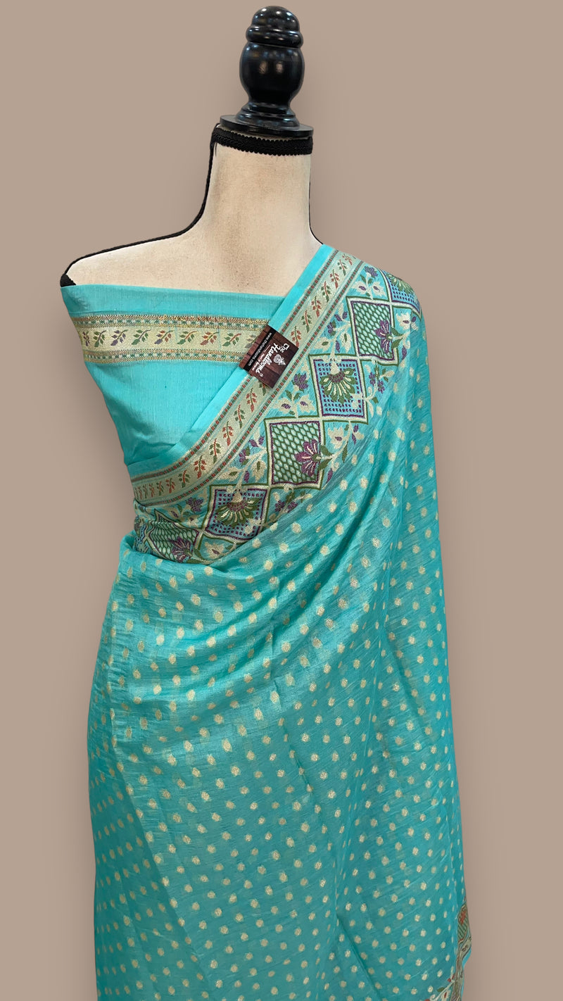 Pure Tussar Silk Handloom Banarasi Saree - The Handlooms