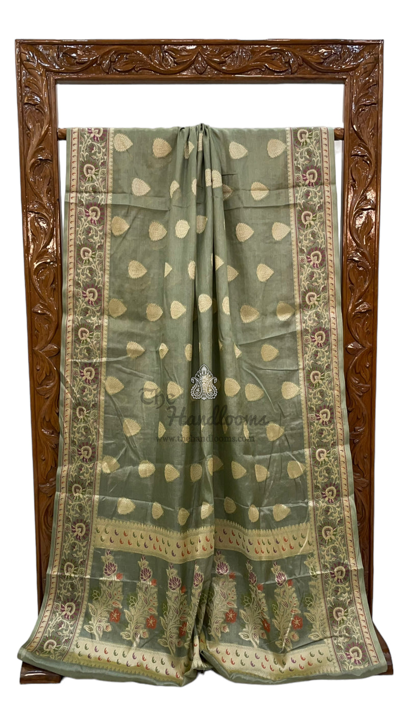 Pure Tussar Silk Handloom Banarasi Saree - The Handlooms