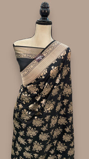 Pure Katan Silk Banarasi Handloom Saree - All over jaal work - The Handlooms