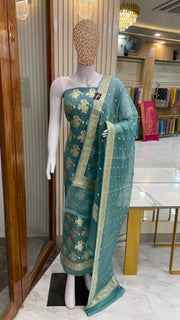 Khaddi Georgette Banarasi Dress material - The Handlooms
