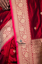 Pure Katan Silk Banarasi Handloom Saree - All over Kadua motifs With Meenakari - The Handlooms