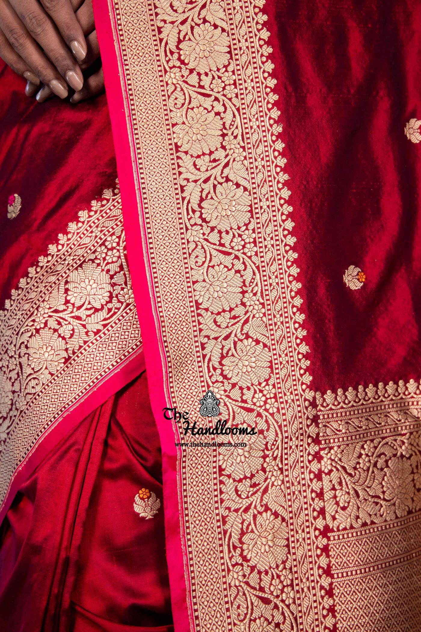 Pure Kora Katan Handloom Banarasi All Over Kadua Motifs Saree main image 0