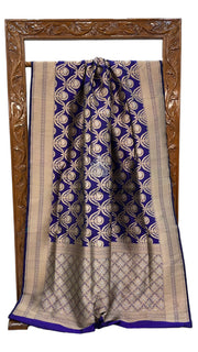 Pure Katan Silk Banarasi Handloom Saree - All over Sona Roopa Jaal work - The Handlooms