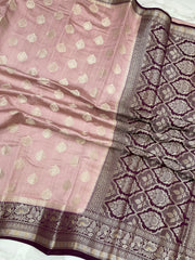 Pure Dupion Silk Banarasi Saree - Gold Zari - The Handlooms