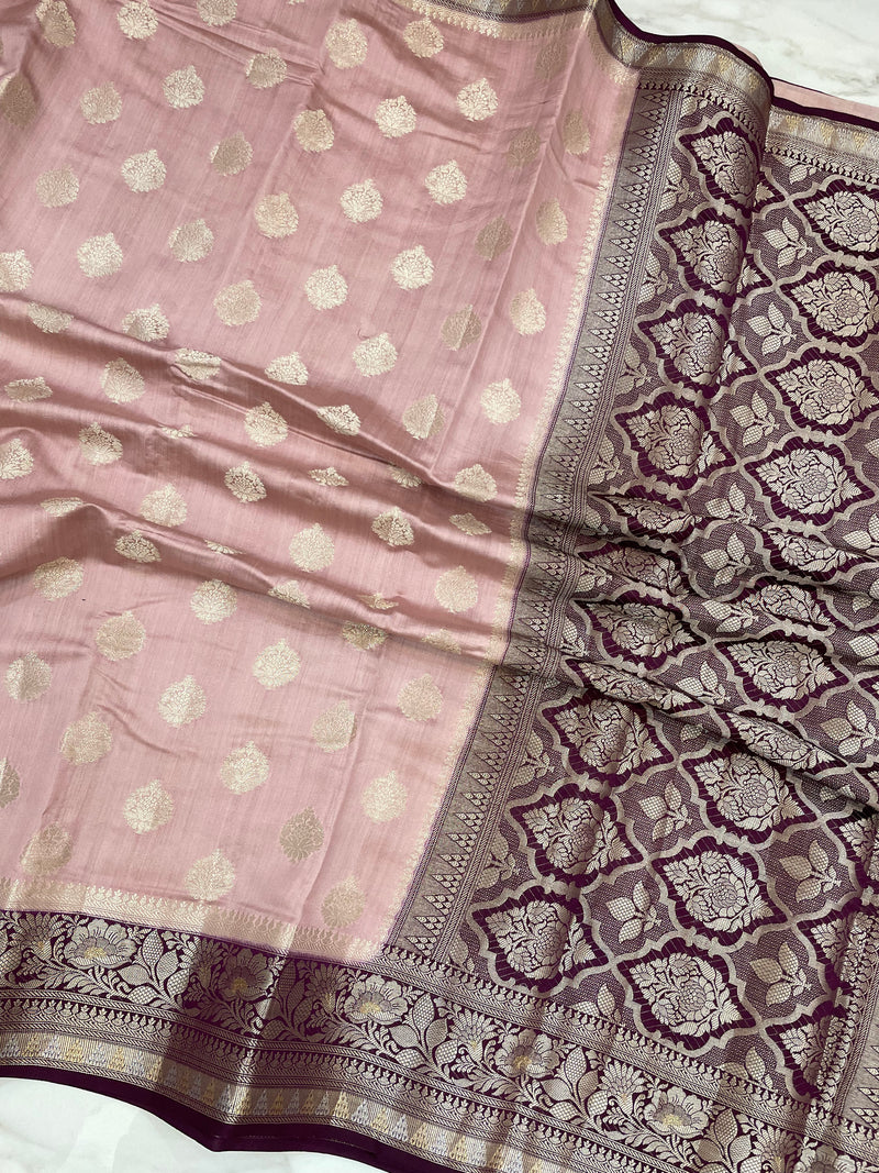 Pure Dupion Silk Banarasi Saree - Gold Zari - The Handlooms