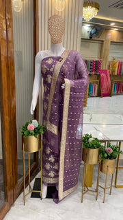 Khaddi Georgette Banarasi Dress material - The Handlooms