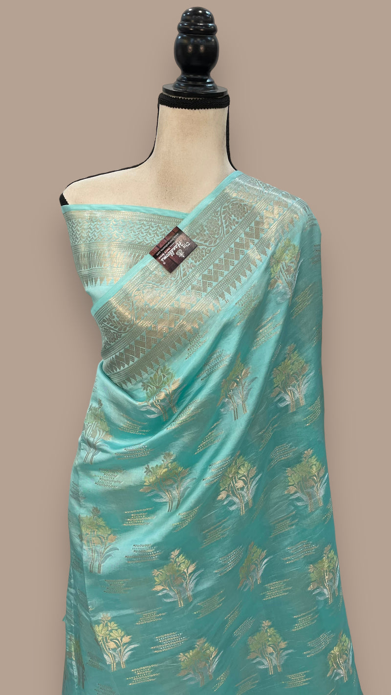 Pure Mango Silk Banarasi Handloom Saree - The Handlooms
