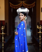 Shriya Pilgaonkar in our Pure Katan Silk Banarasi Handloom Saree - All Over Kadua Motifs - The Handlooms