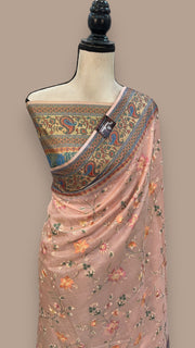 Tussar Silk Handloom Banarasi Saree With Chikankari - The Handlooms