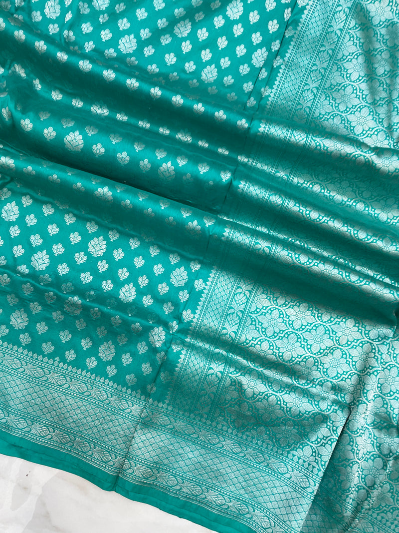 Pure Katan Silk Banarasi Handloom Saree - All Over Jaal Work - The Handlooms
