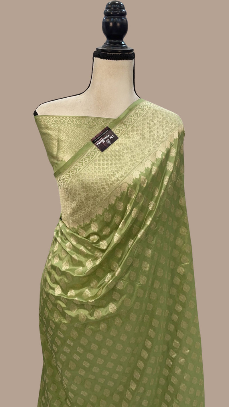 Pure Katan Silk Banarasi Handloom Saree - All Over Jaal Work - The Handlooms