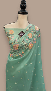 Pure Organza Chikankari Handloom Banarasi Saree - The Handlooms