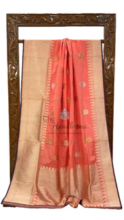 Pure Katan Silk Banarasi Handloom Saree - All over Sona Roopa Kadua motifs - The Handlooms