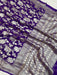 Purple Khaddi Georgette Handloom Banarasi Saree - The Handlooms