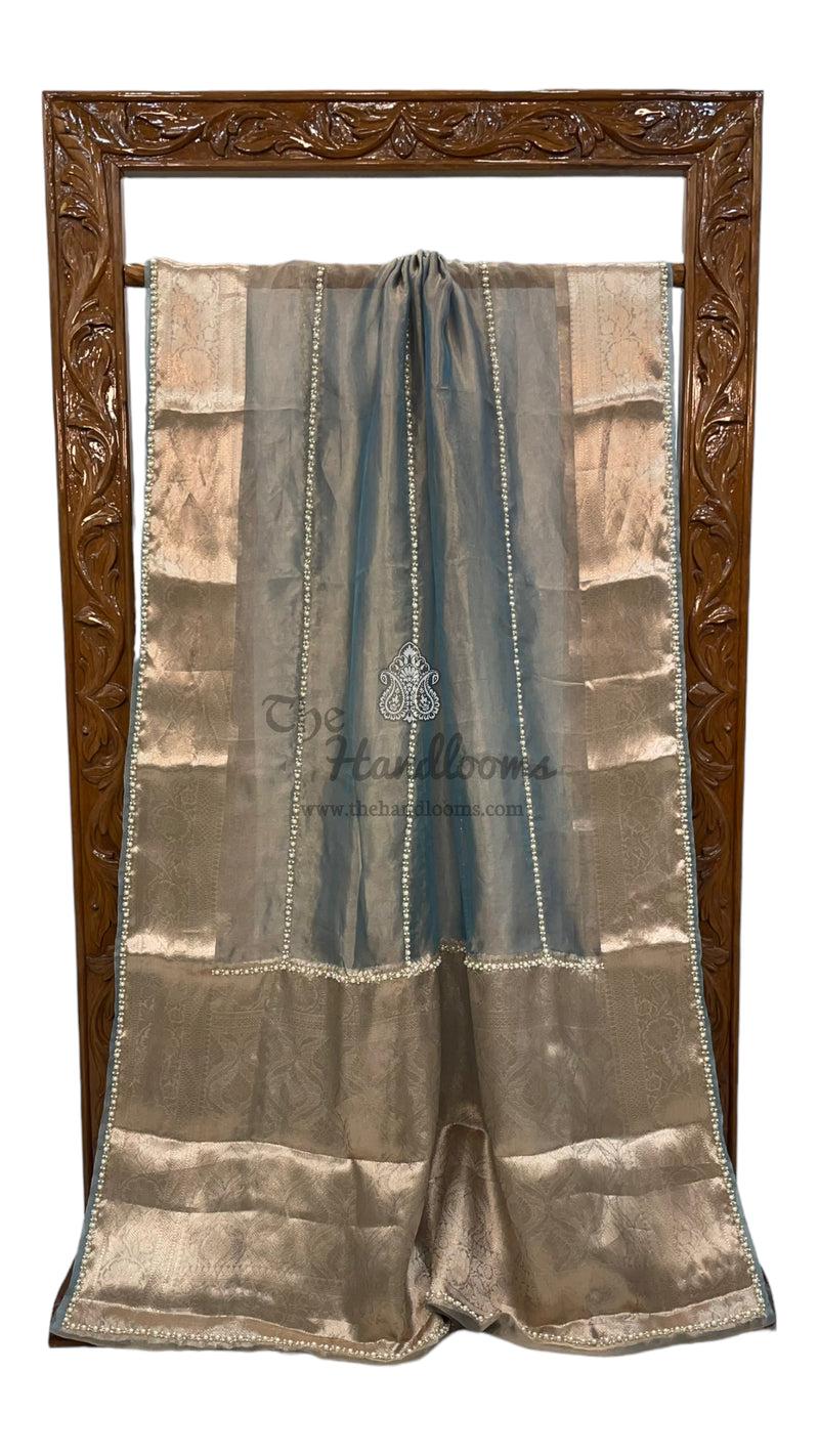 Pure Kora Tissue Handloom Banarasi Saree - Handwork - The Handlooms