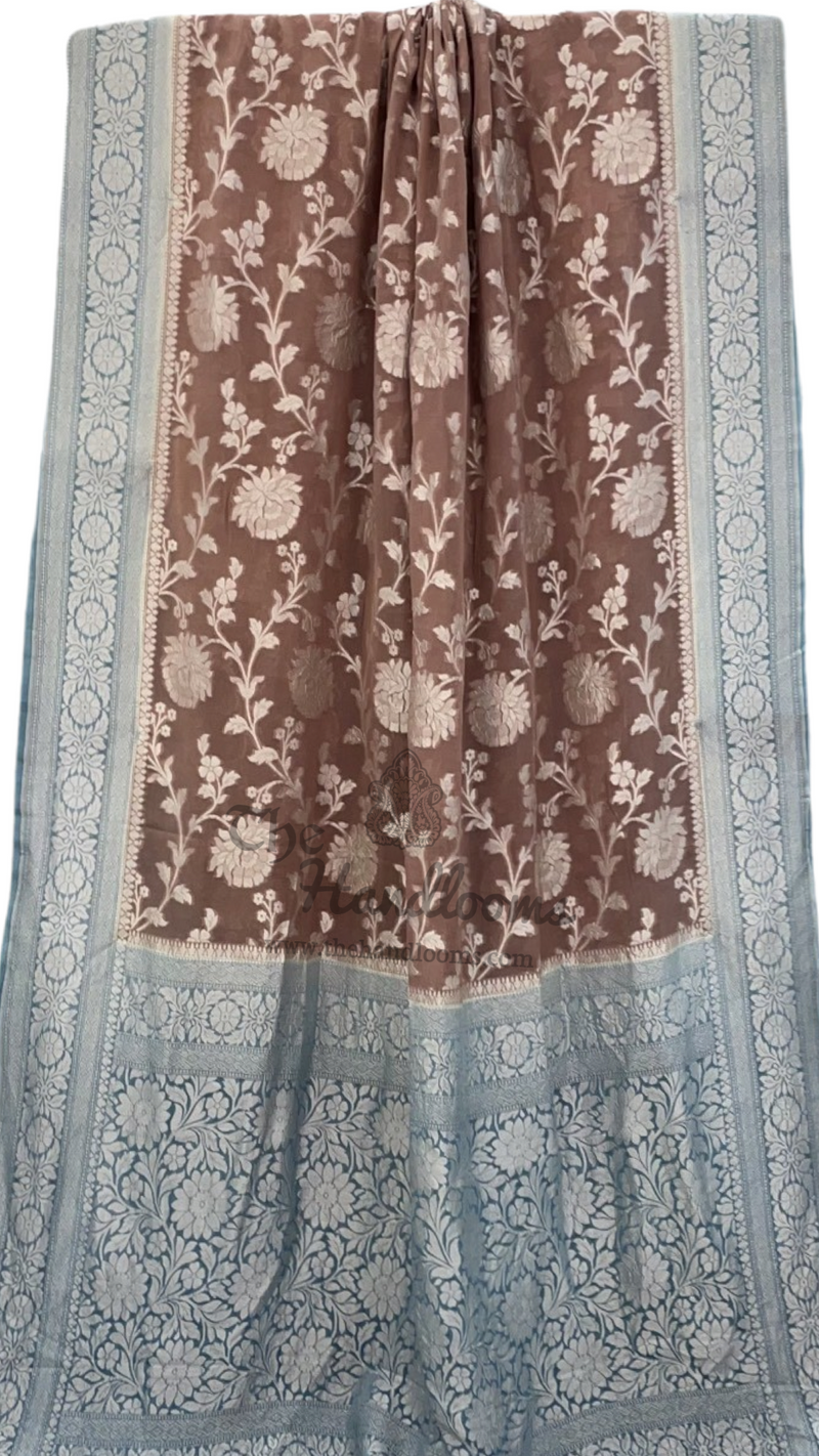 Khaddi Georgette Handloom Banarasi Saree - The Handlooms