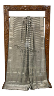 Pure Kora Tissue Crush Handloom Banarasi Saree - The Handlooms