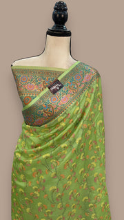 Tussar Silk Handloom Banarasi Saree With Chikankari - The Handlooms