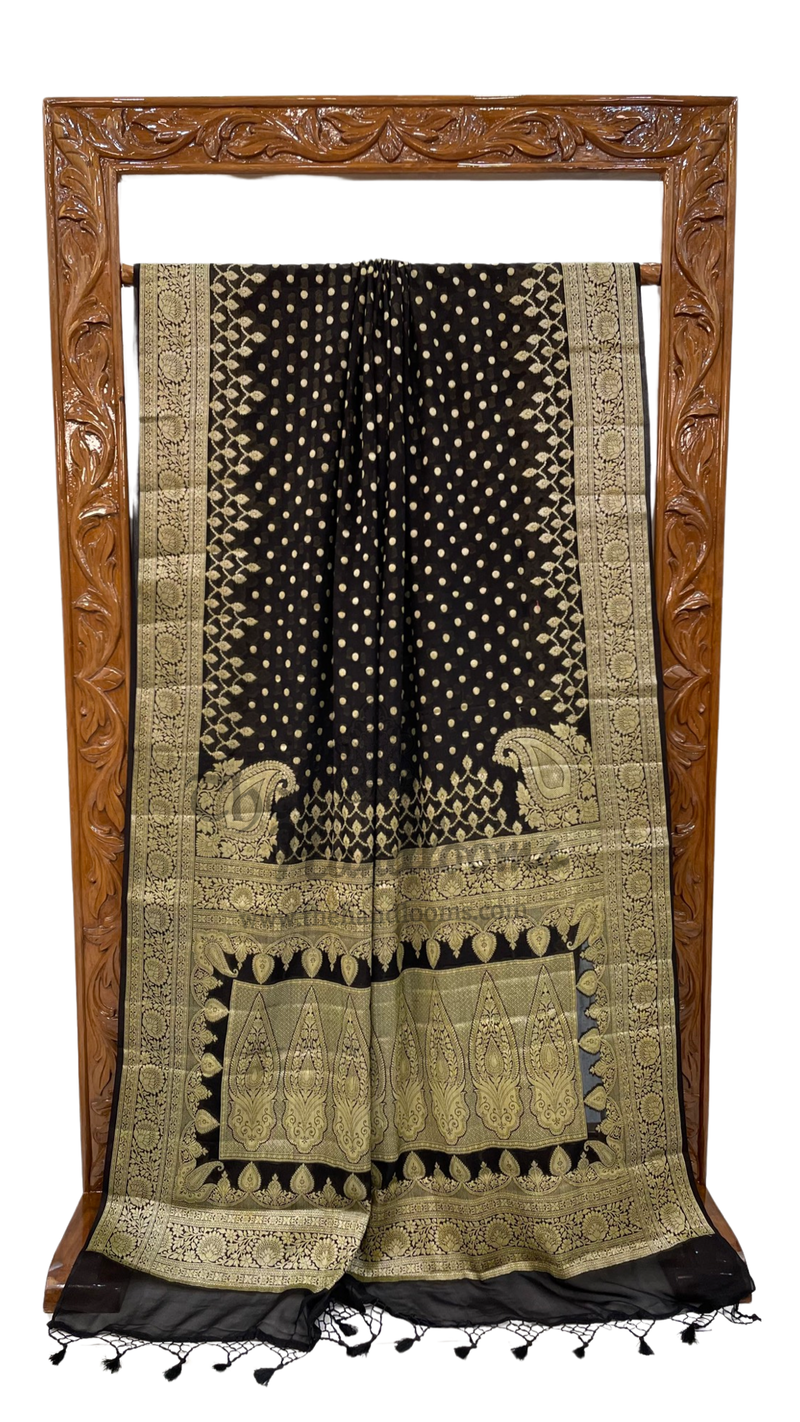 Pure Chiffon Khaddi Banarasi Saree - The Handlooms
