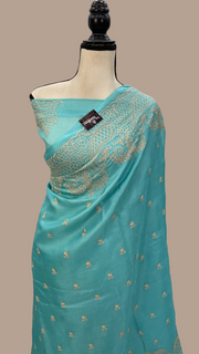Tussar Silk Handloom Banarasi Saree With Chikankari - The Handlooms