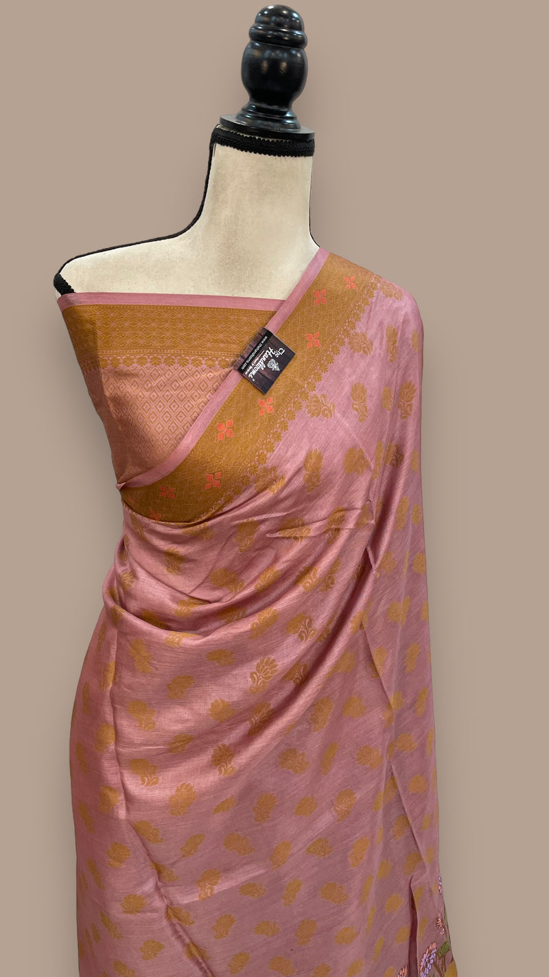 Pure Tussar Silk Handloom Banarasi Saree - The Handlooms