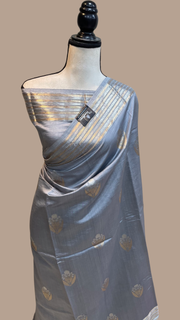 Pure Chiniya Silk Khaddi Handloom Banarasi Saree - The Handlooms