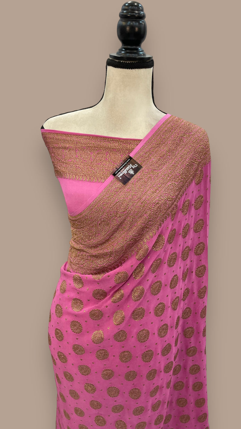 Khaddi Georgette Banarasi Saree -  Antique zari - The Handlooms