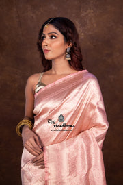 Regal Pure Katan Silk Banarasi Saree – Handwoven Tanchui Brocade - The Handlooms