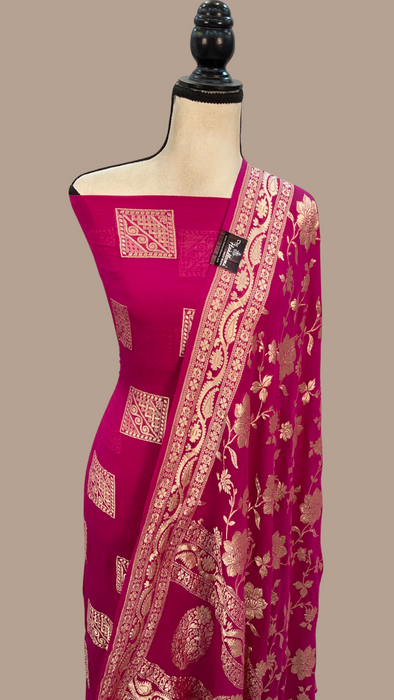 Khaddi Georgette Handlooms Banarasi Dress material