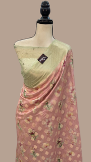 Pure Chiniya Silk Digital Print Handloom Banarasi Saree - The Handlooms